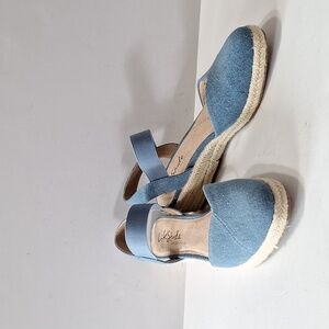 Life-stride (NEW) Blue Denim Kimmie Velocity 2.0 Espadrille Wedges Size 6.5
